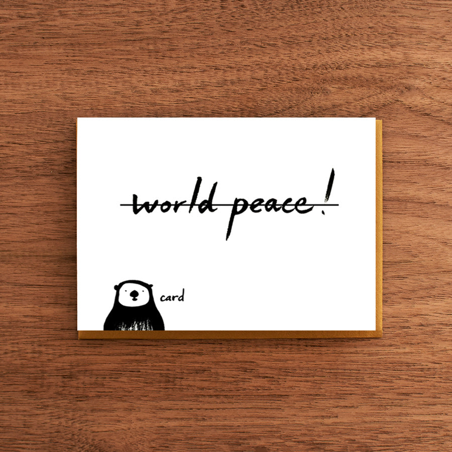 Letterpress Card:  World Peace