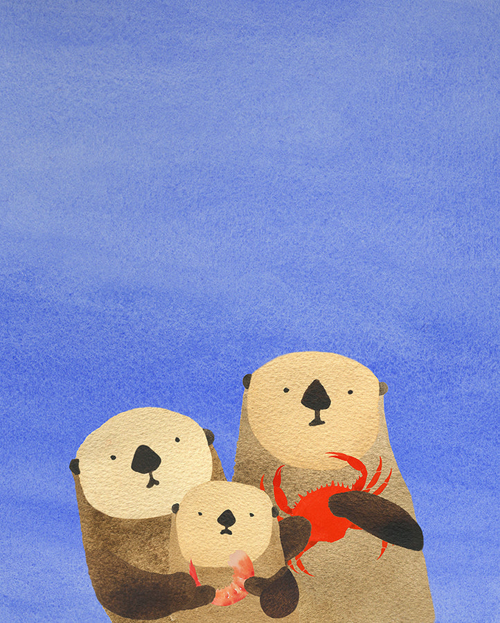 Otter Family Art Print