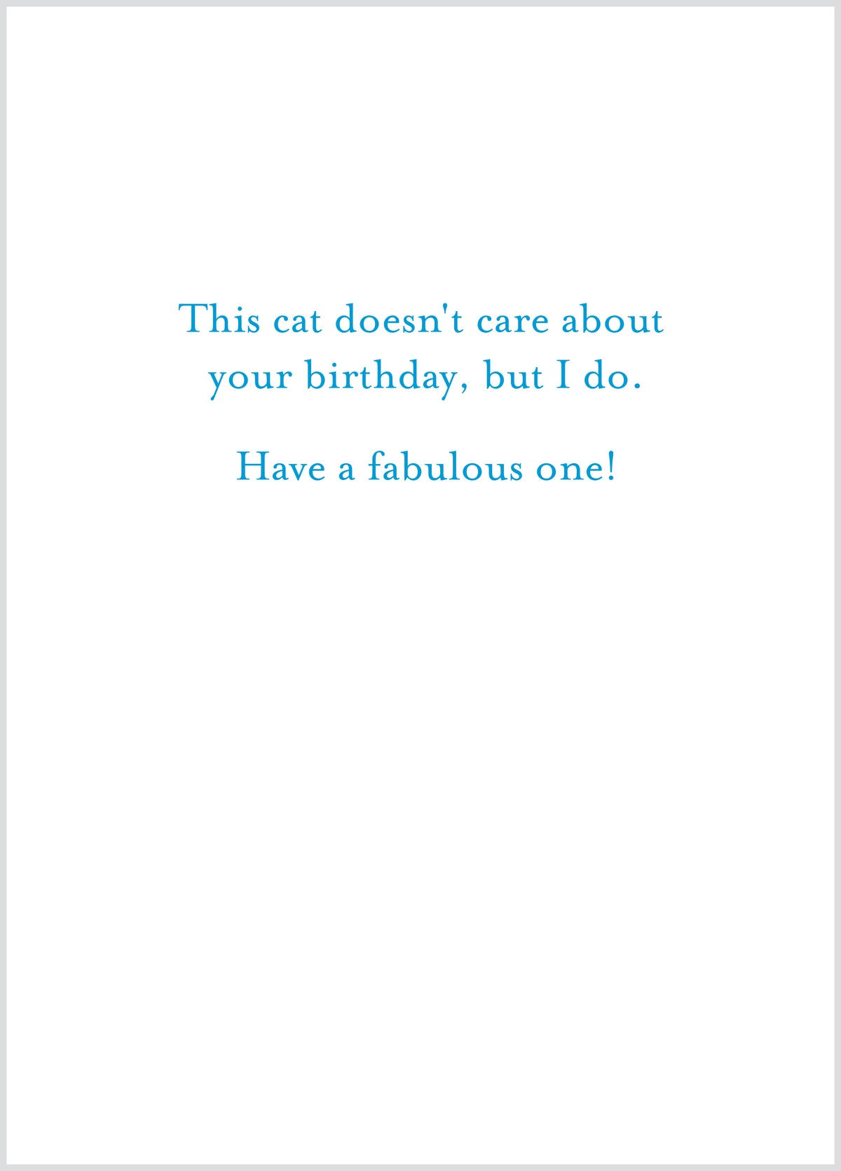 Rude Cat Birthday Card