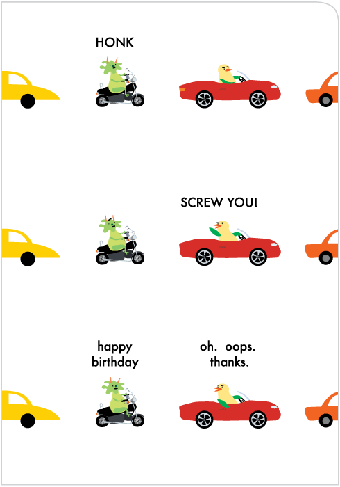 Road Rage Birthday Card