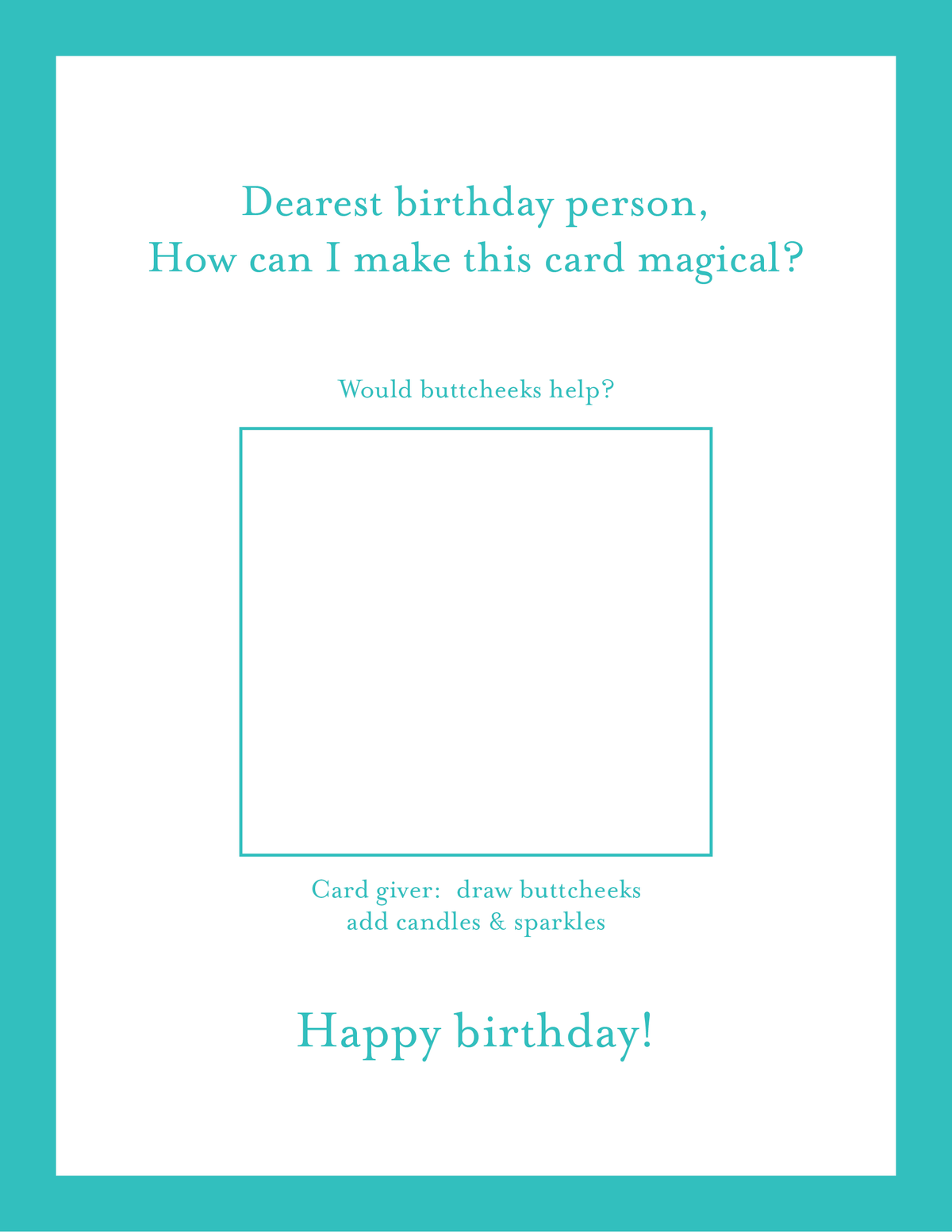 Buttcheeks Birthday Card