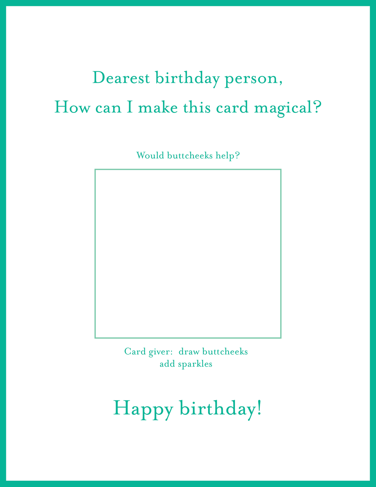 Buttcheeks Birthday Card