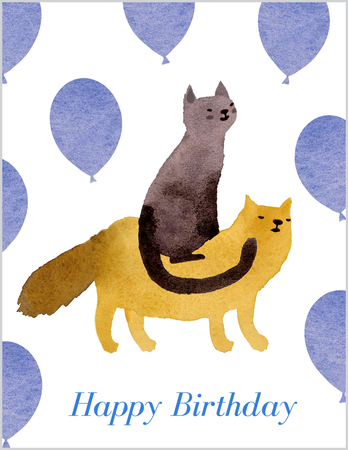 Cat Ride Birthday Card