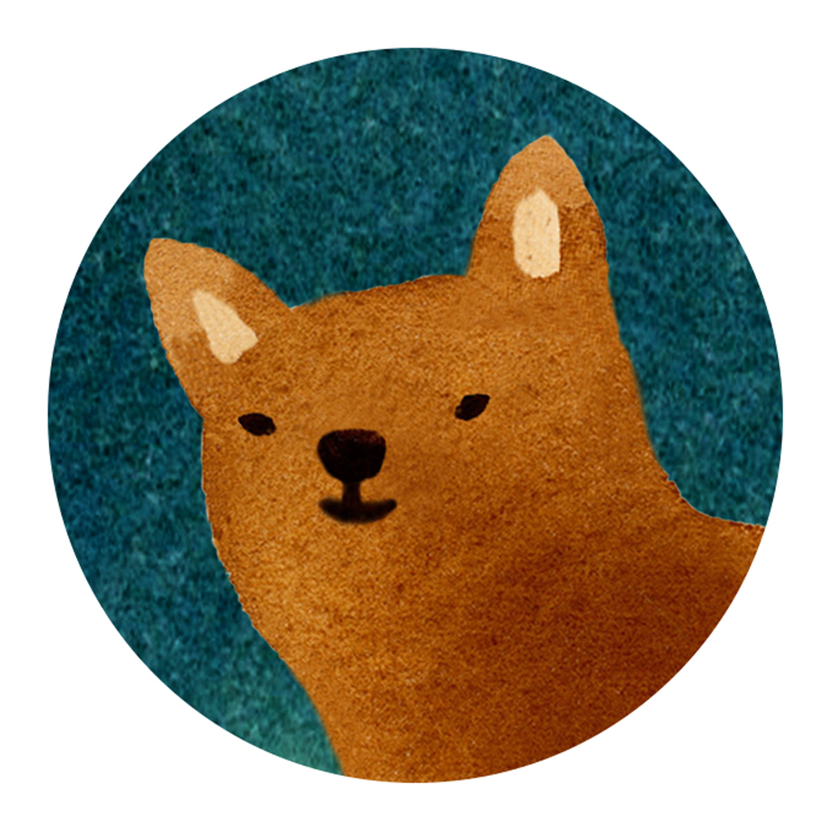 Fuzzy Dog Circle Sticker