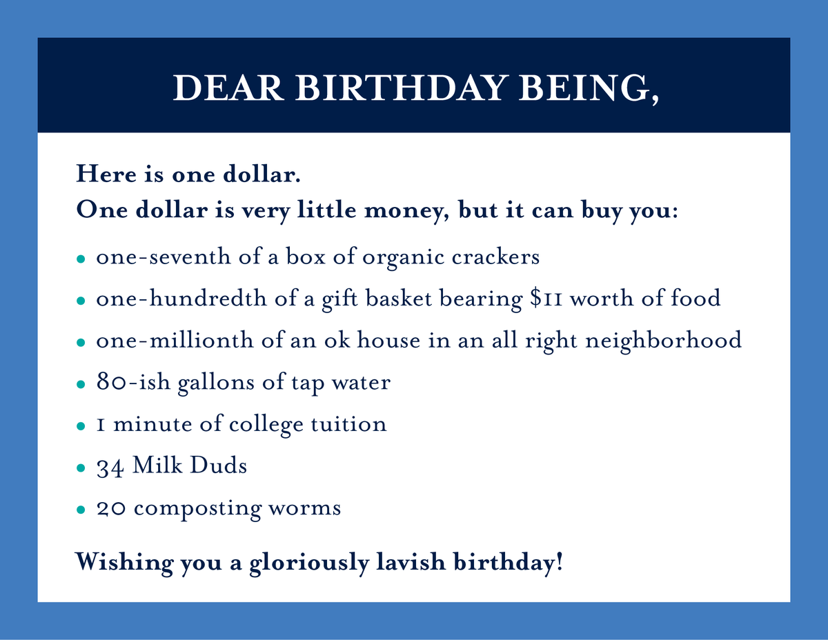 One Dollar Birthday Card