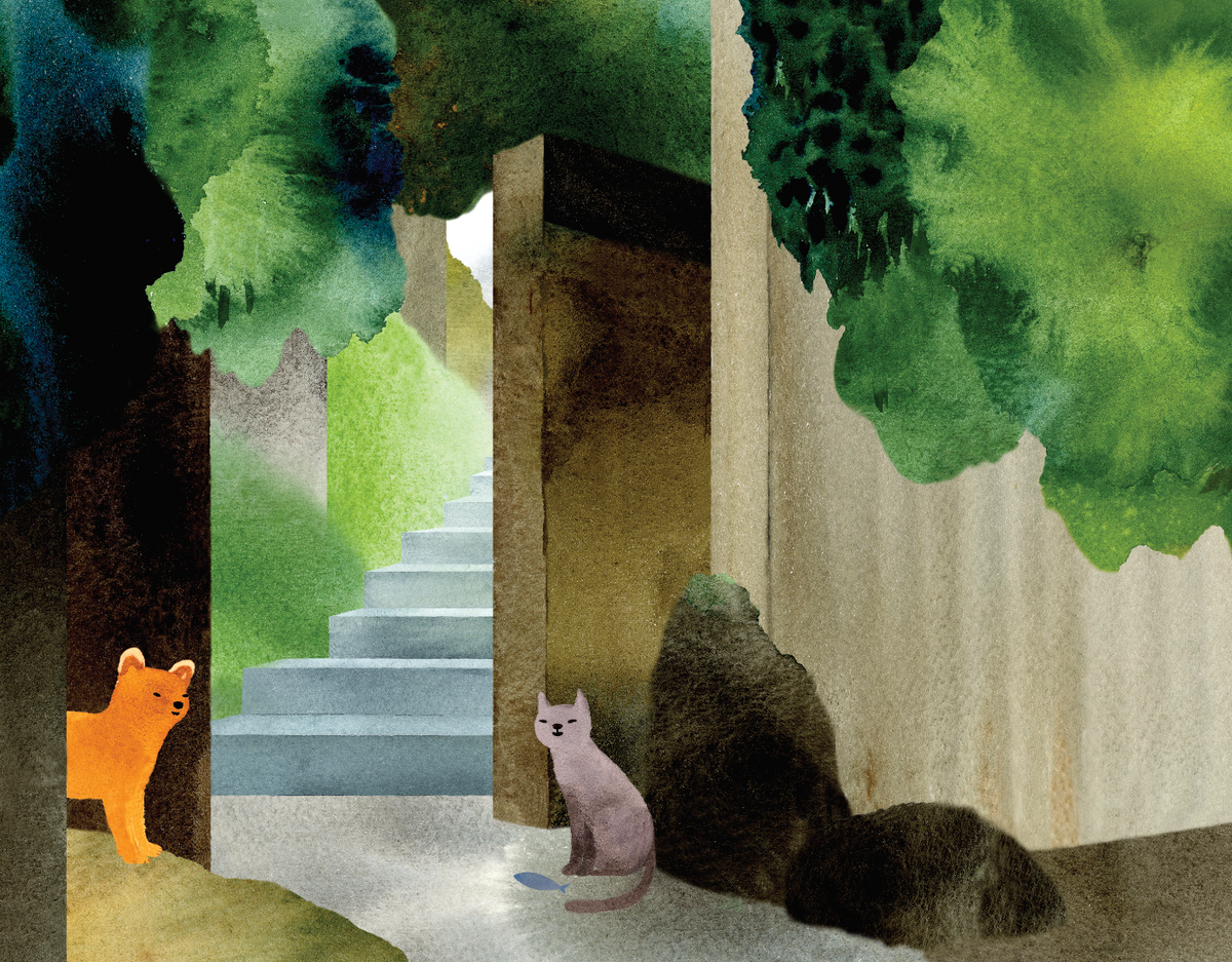 Thank You Card:  Dog and Cat