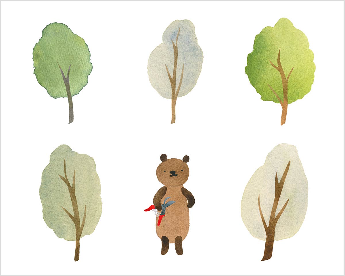 Pruning and Gardening Bear Art Print