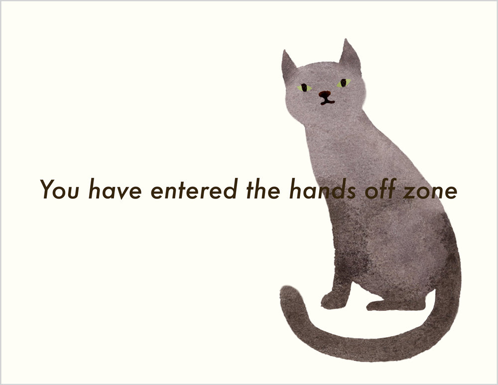 Cat Birthday Card:  Hands Off Zone