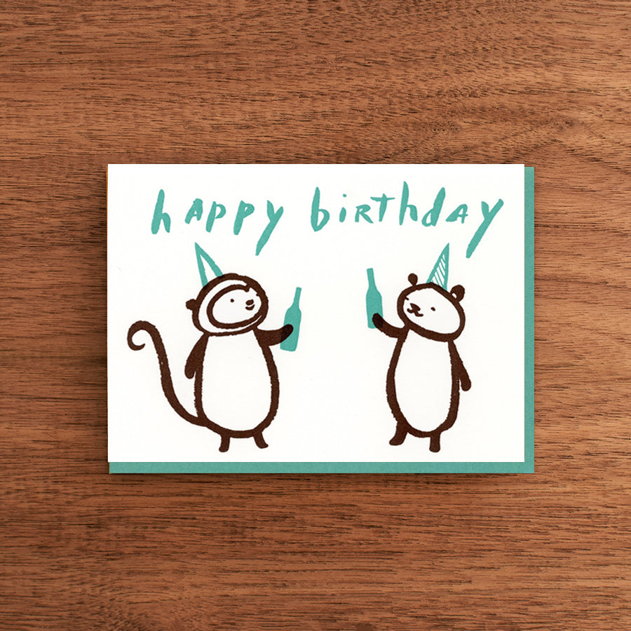 Letterpress Birthday Card:  Beer Toast