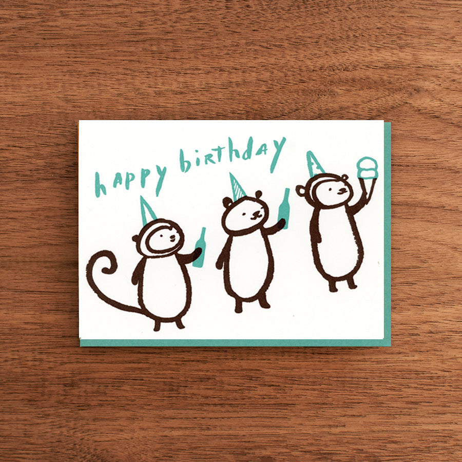 Letterpress Birthday Card:  Drinks & Ice Cream