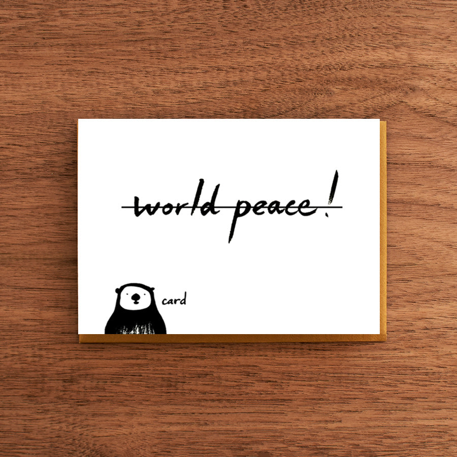 Letterpress Card:  World Peace