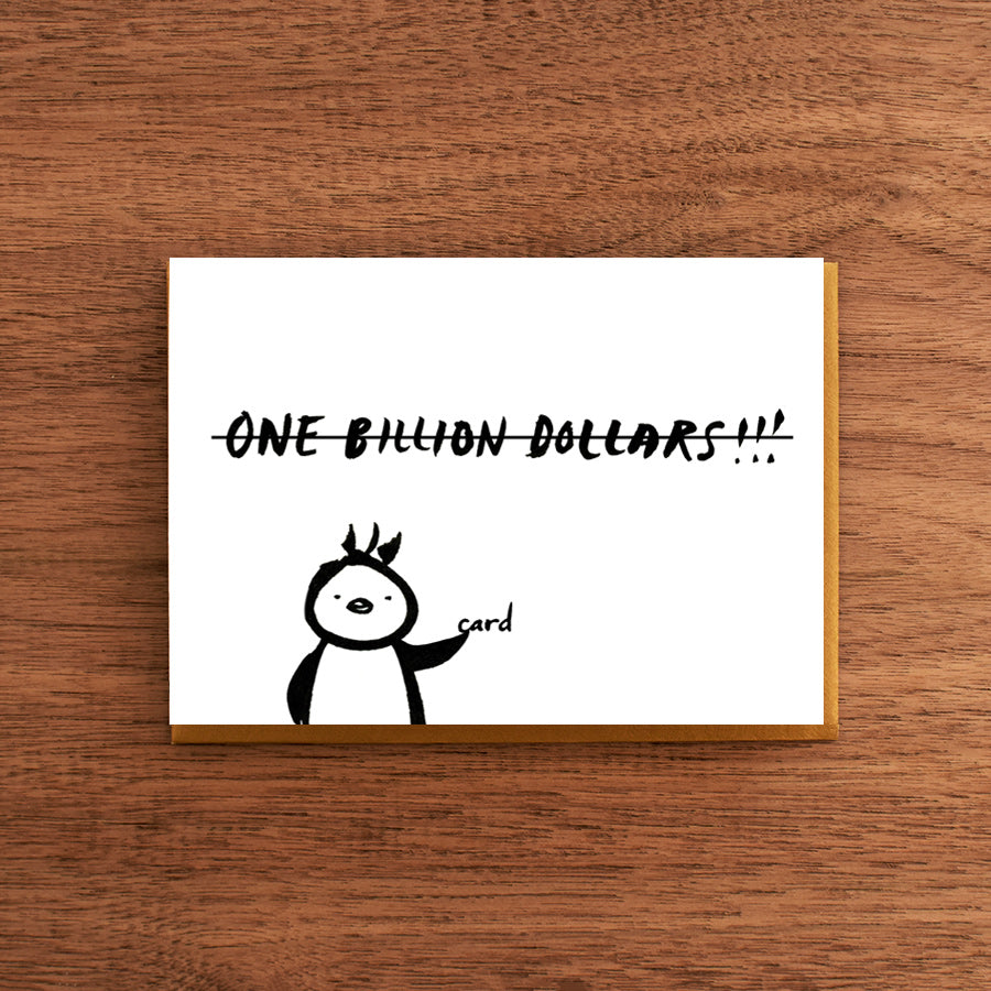 Letterpress Card:  One Billion Dollars