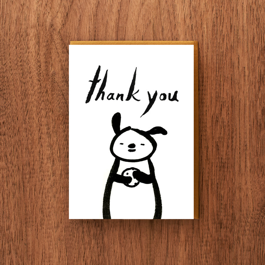 Letterpress Thank You Card:  Dog With Cookie
