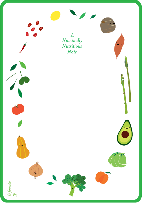 Fruit and Vegetables Notecard