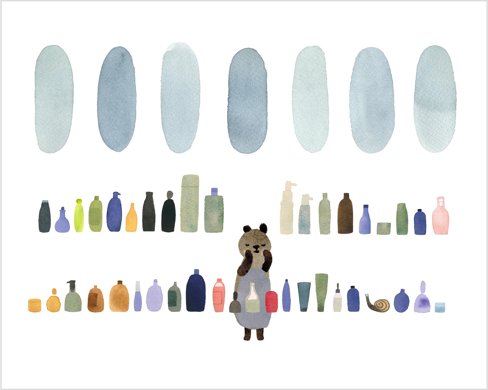 Bear and Nightly Skincare Routine print