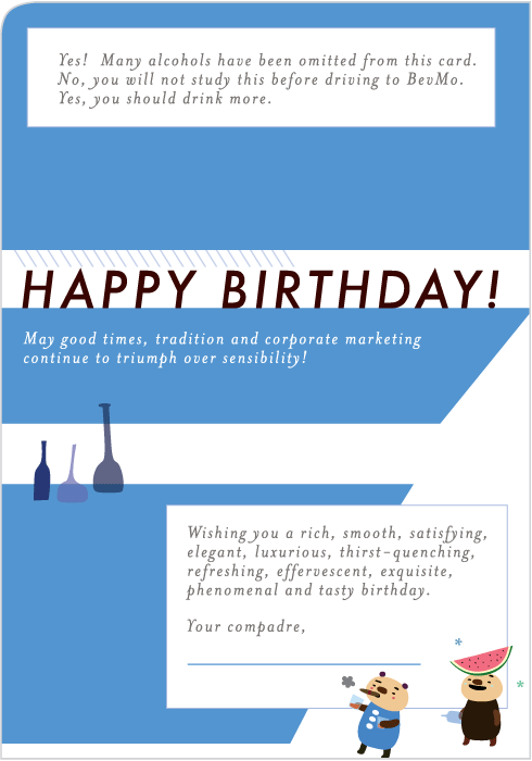 alcohol birthday card