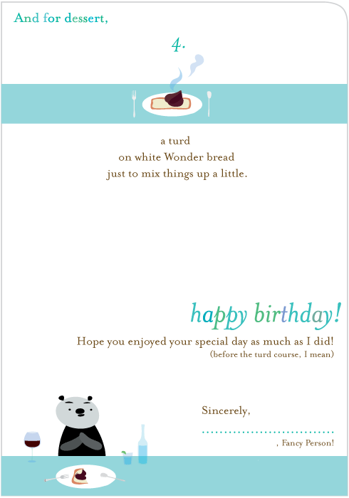 Fine Dining Birthday Card