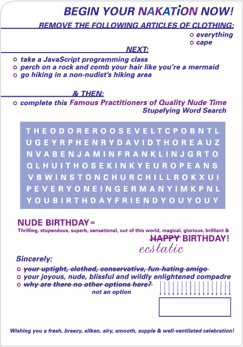 Nudists Birthday Card