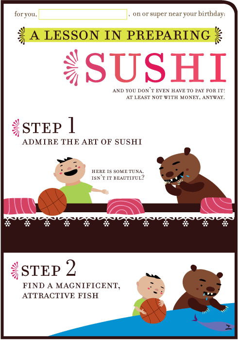 Sushi Birthday Card